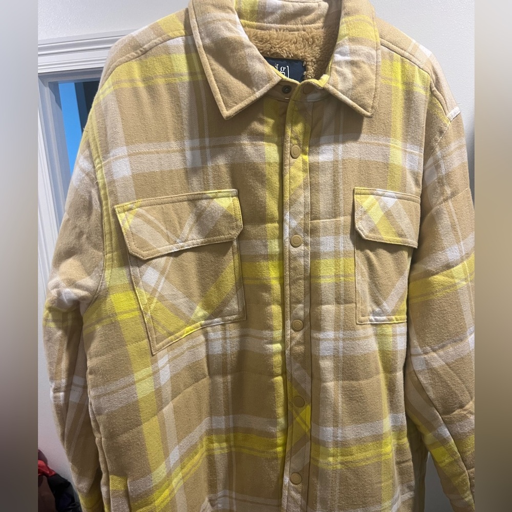 NWT George Men's Fleece Lined Flannel Shirt Jacket